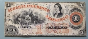 Moneda obsoleta - 1 dólar 1861 Augusta Insurance & Banking Co. #96301 - Imagen 1 de 2