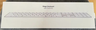 Apple Magic Keyboard mit Touch ID & Ziffernblock – Deutsch, Weiß, OVP + Kabel - Bild 1 von 4