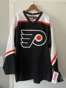 NEU Philadelphia Flyers schwarz CCM Trikot Erwachsene Größe Medium unbedruckt Vintage NHL - Bild 1 von 10