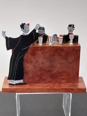 Juego de palitos de cóctel Art Deco SUDRE escena de corte francesa vajilla FIRMADO Foto 1 de 4