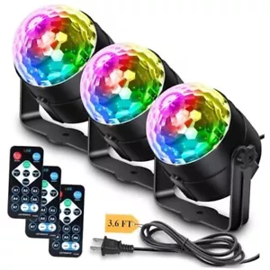3-Pack Disco Ball Party Lights with Remote Control, Sound Activated Music Sync - Picture 1 of 7