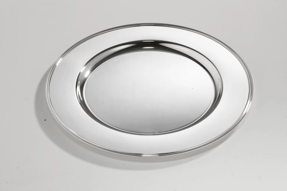 Sottopiatto in argento massiccio diametro 30 stile inglese Made in Italy - Immagine 1 di 1