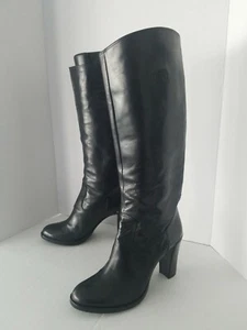 ROBERTO DEL CARLO Botas Tacón Alto Cuero Negro 9/40 Italia $740 - Imagen 1 de 12