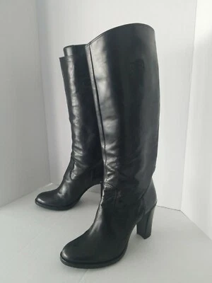 ROBERTO DEL CARLO Botas Tacón Alto Cuero Negro 9/40 Italia $740 Foto 1 de 4