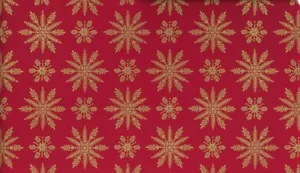 Hallmark Wrapping Paper Christmas Elegant Gold Snowflakes on Red 22.5 sq ft Roll - Picture 1 of 6