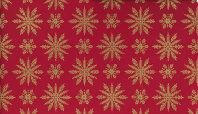 Hallmark Wrapping Paper Christmas Elegant Gold Snowflakes on Red 22.5 sq ft Roll - Image 1 of 4