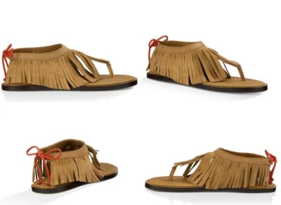 Sandalias Sanuk para mujer yoga con flecos chanclas color tabaco/castaño rojizo talla 7 EE. UU. Foto 1 de 4