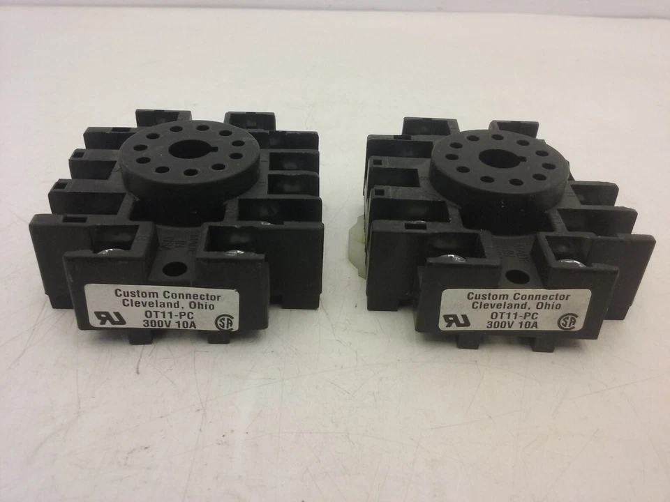 CUSTOM CONNECTOR OT11-PC RELAY SOCKET 11 PIN 10A 300VAC (LOT OF 2) NNB - Image 1 of 3