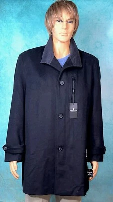 London Fog CLARK Black Pea/Car Coat Classic Fit Wool 42S Button Front Mens NWT - Image 1 of 4