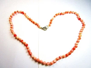 HERMOSO COLLAR DE CUENTAS DE CORAL ITALIANO DE 19” DE LARGO, 4 MM - Imagen 1 de 4