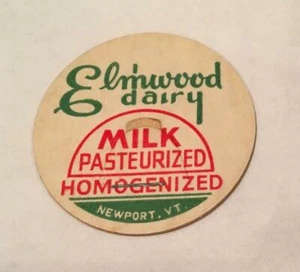 Elmwood Milch Flaschenverschluss Newport VT pasteurisiert Neu aus altem Lagerbestand Vintage - Bild 1 von 2