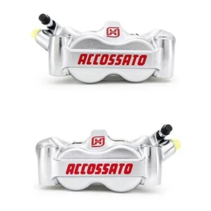 Accossato radial brake calipers nickel plated forged monoblock 100mm ST pads - Picture 1 of 7