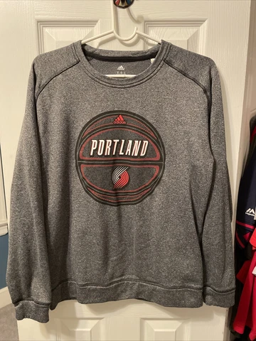 Portland Trail Blazers basketball Adidas climawarm men’s gray sweatshirt medium Cover