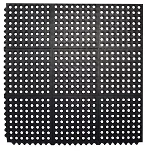 Interlocking Rubber Floor Mat For Restaurant Kitchen Floor Anti Fatigue Bar Door - Picture 1 of 9