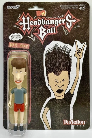 Super 7 Beavis & Butt-Head ReAction Fig. Headbangers Ball BUTT-HEAD New & Sealed Cover