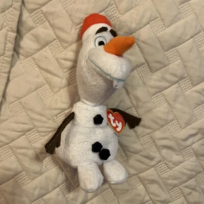 Ty Sparkles Gorro Bebé FROZEN OLAF Navidad MUÑECO DE NIEVE Santa 6” Nuevo Peluche Disney Foto 1 de 4