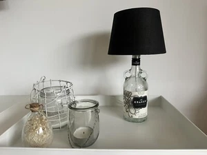 Tischlampe Flaschenleuchte neu handmade mit Schirm Retro - Bild 1 von 5