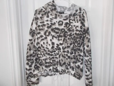 Sudadera con Capucha French Laundry Sport Mujer Estampado Animal Manga Larga NUEVA Talla 1X Foto 1 de 4