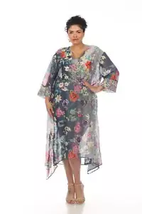 Johnny Was Sunrise Floral Swim Cover-Up Handkerchief Dress Plus Size CSW0322 - Picture 1 of 7