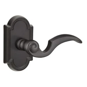 Juego de palanca de puerta de cera perdida Emtek Napoli con roseta #11 plana negra bronce - Imagen 1 de 1