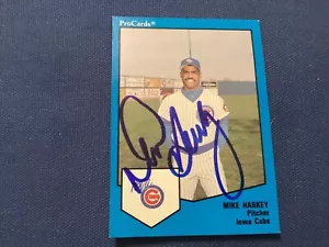 MIKE HARKEY SIGNED, MINT 1989 PR CARD # 1704, IOWA CUBS PITCHER/ FREE POSTAGE!!! - Picture 1 of 4