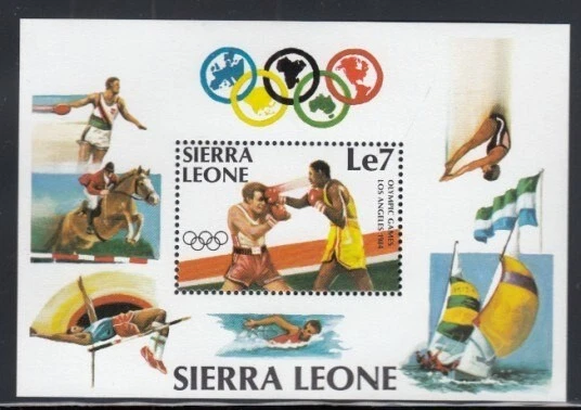SIERRA LEONA Los Ángeles Juegos Olímpicos de Verano MNH hoja de recuerdo Foto 1 de 1