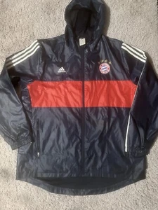 Bayern Munich Adidas 17-18 Away Windbreaker Jacket Blue Men's Size XL - Picture 1 of 9