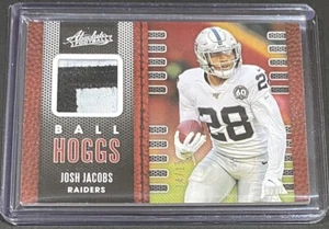 2020 Absolute Josh Jacobs BALL HOGGS JERSEY PATCH PRIME /15 SSP Raiders #1 🔥 - Picture 1 of 3