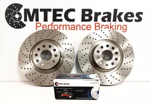 VW GOLF MK7 2.0 R AUDI S3 SEAT LEON CUPRA 5F1 FRONT BRAKE DISCS PADS DRILLED 340 - Picture 1 of 3