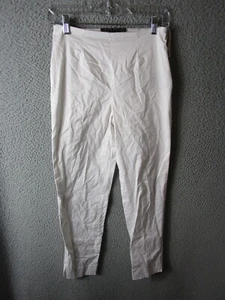 RALPH LAUREN WOMEN'S PANTS WHITE BLACK LABEL SIZE 2 USED COTTON - Picture 1 of 3