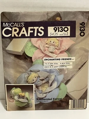 McCall's 9130 Enchanted Forest Baby Dolls Pattern Uncut Cabbage Carry-all - Image 1 of 4