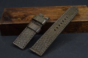 UHRENARMBAND 24/22 130/80 MM ECHT ECHSE LEDER BRAUN MOKKA MA STRAP 141-142 - Picture 1 of 9