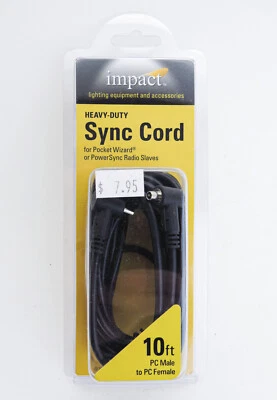 Impact Heavy Sync Cord -PC Male to PC Female -Pocket Wizard or PowerSync (10ft) - Image 1 of 3