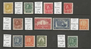 CANADÁ 1911-28 PB NUEVO SELECCIÓN MNH TODOS IDENTIFICADOS GATO £238+ - Imagen 1 de 2