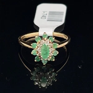 smaragd und diamant ring 14 k gold gebraucht - Bild 1 von 3