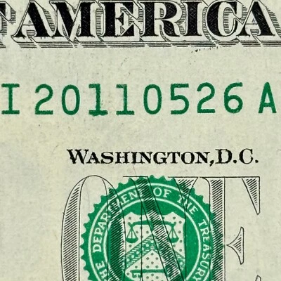 2011 May 26th 2001 May 26 Birthday Dollar Anniversary 5/26/11 Serial Number $1 - Image 1 of 3