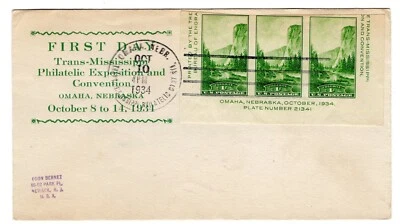 #751a Yosemite National Park 1934 FDC - Planty #4 Roessler - Image 1 of 2