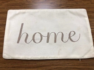19x11 Cream & Brown Home Pillow Cover - Picture 1 of 8