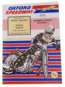 Oxford "Cheetahs" v Berwick "bandidos programa Speedway 6/9/91 - Imagen 1 de 9