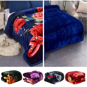 2Ply Thick Heavy Bed Blanket Winter Fleece Reversible Korean Mink Blankets Queen - Picture 1 of 31