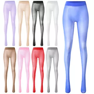 Damen Strumpfhose High Waist glänzend transparent nahtlos Strümpfe Dessous Tights - Bild 1 von 73