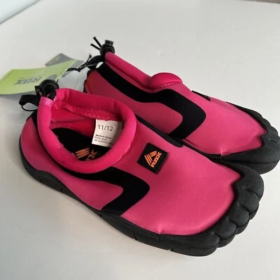 Kids RBX Water Shoes Slip-On Aquasocks Pink Black Swim Beach Quick-dry Sz 11/12 - Image 1 of 4