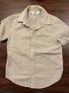 Boys H&M Striped Comfy Resort Style Short Sleeve Button Down Shirt Size 5/6 - Picture 1 of 2