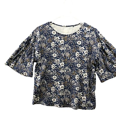 Camiseta Uniqlo UT Studio Sanderson Floral Para Mujer S Azul Volantes Manga Corta Foto 1 de 4