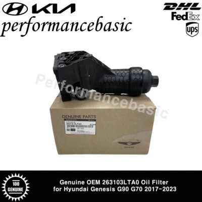 Genuine OEM 263103LTA0 Oil Filter for Hyundai Genesis G90 G70 2017-2023 - Image 1 of 4