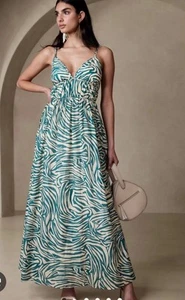 Banana Republic Rosalia Cotton Silk Maxi Dress Size 10 NWT RT$220 - Picture 1 of 12