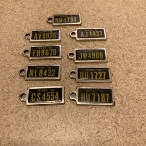DAV Texas Tags 1956 Lot Of (9) Disabled American Veterans Keychain Fobs - Picture 1 of 5