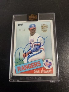 Topps Archives Signature Series 1985 Topps Dave Stewart #53/56 Rangers 2021  - Imagen 1 de 4