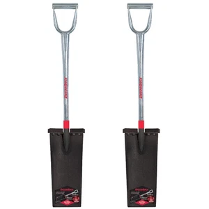 2 Pack Razor Back 2451700 Steel D Handle Spade Shovel-15” Straight Blade & 4 Pad - Picture 1 of 2