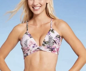 Shade & Shore Padded Bikini Top size 36B - White/Pink/Purple/Flowers - NEW - Picture 1 of 7